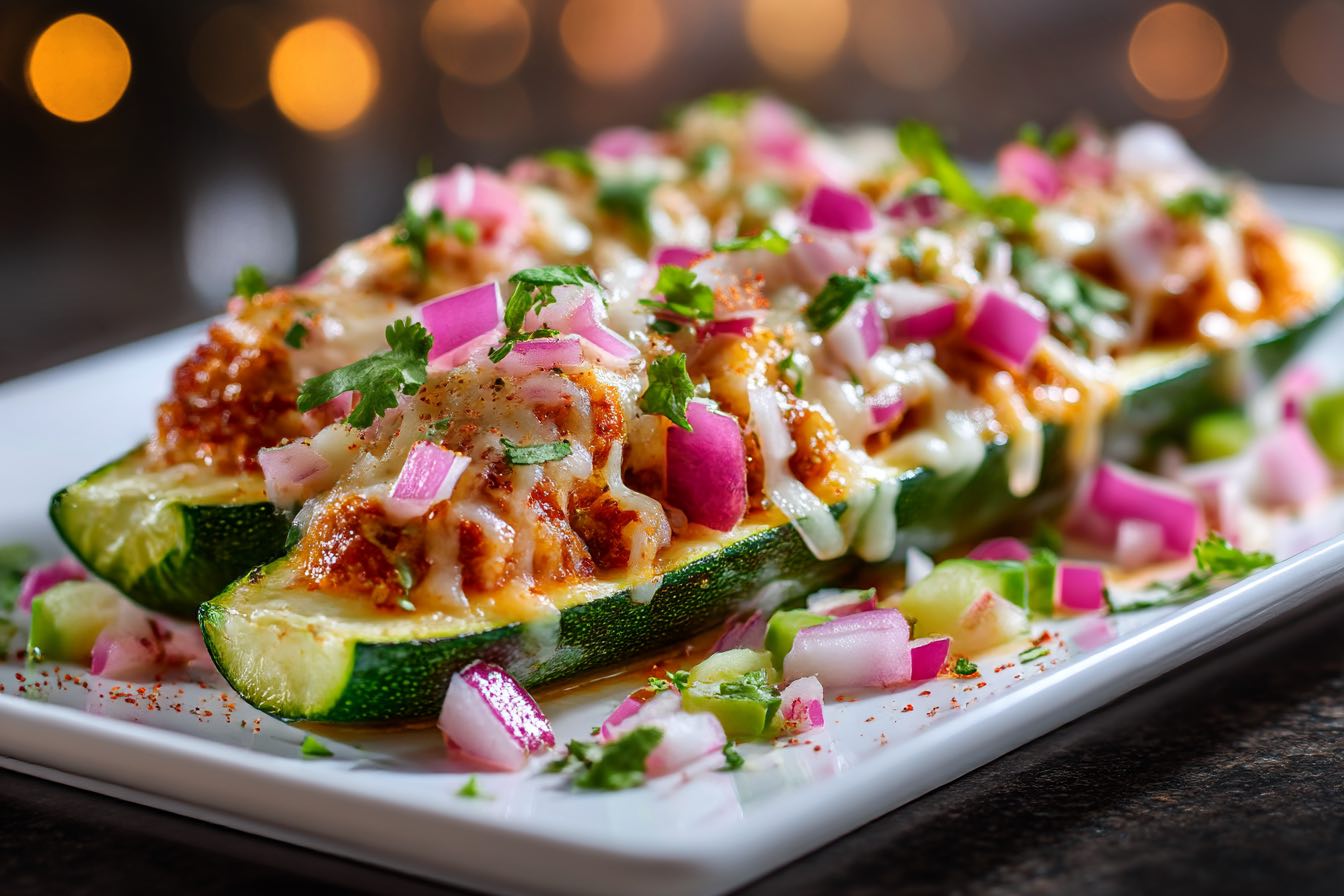 Chili-Stuffed Zucchini Boats