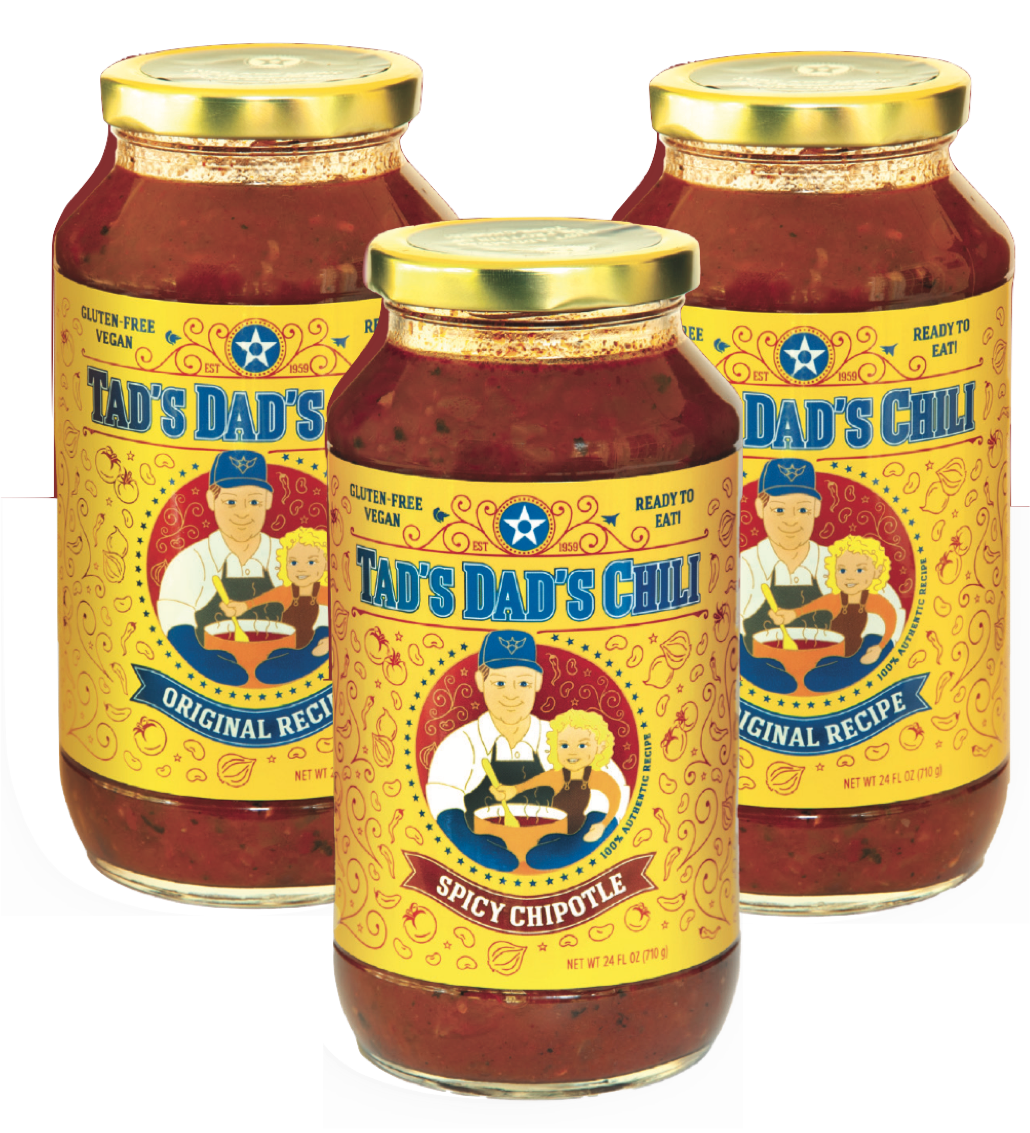 (3) 24oz Jars Tad's Dad's Chili - Variety Pack